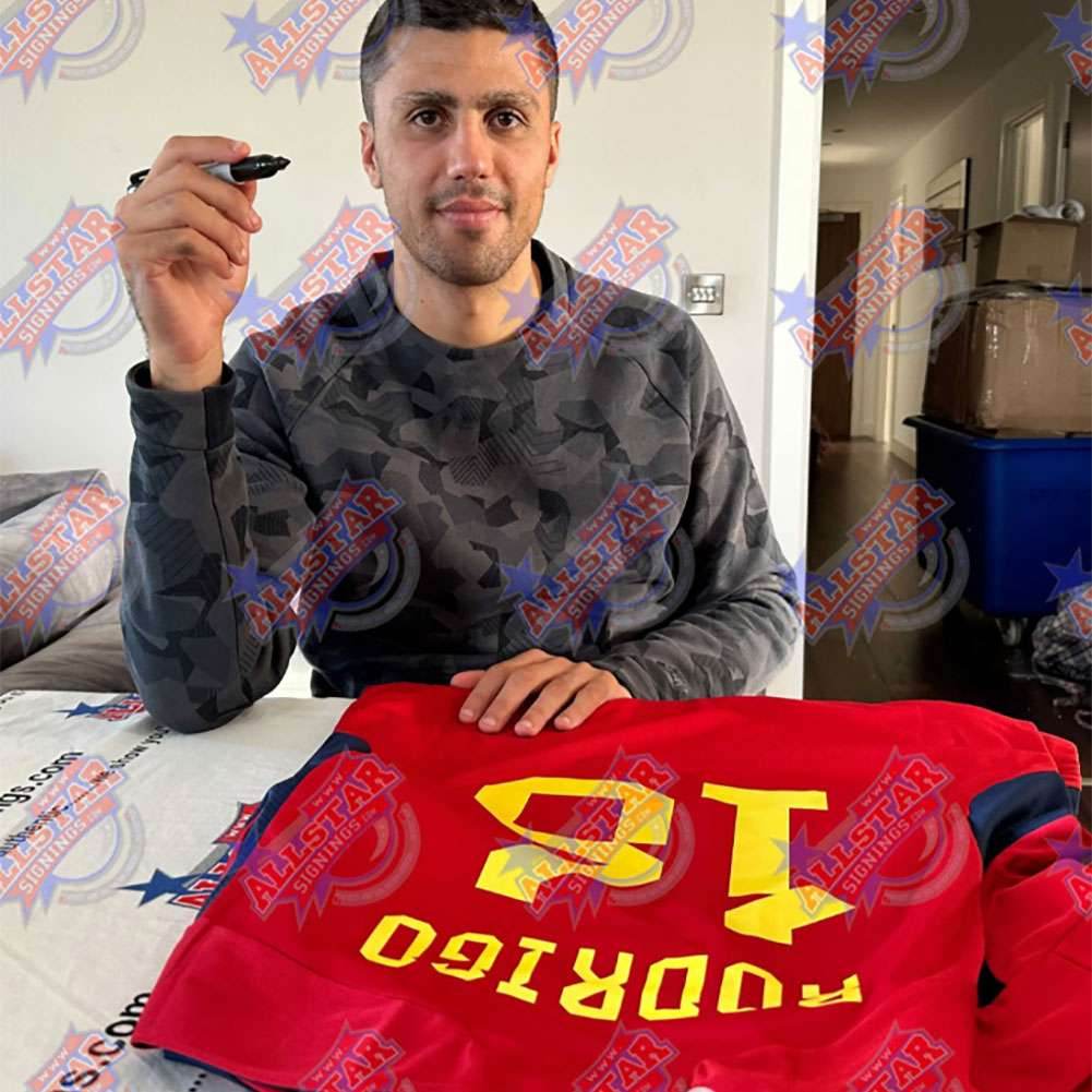 Spain Rodri Signed Shirt (Framed) - Gift Arch