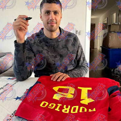 Spain Rodri Signed Shirt (Framed) - Gift Arch