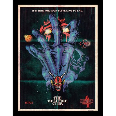Stranger Things Framed Picture 16 x 12 Hellfire Club - Gift Arch