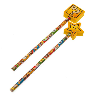 Super Mario 2pk Pencil & Topper Set - Gift Arch