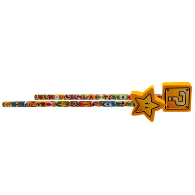 Super Mario 2pk Pencil & Topper Set - Gift Arch