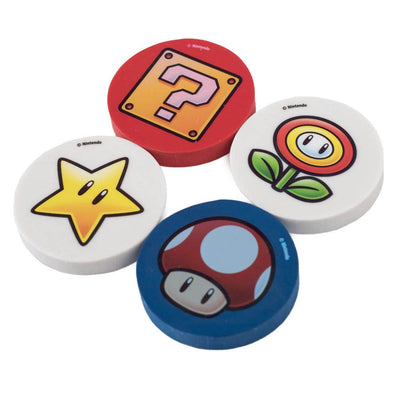 Super Mario 4pk Eraser Set - Gift Arch