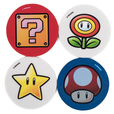 Super Mario 4pk Eraser Set - Gift Arch
