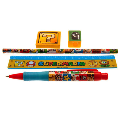 Super Mario 5pc Stationery Set Group - Gift Arch