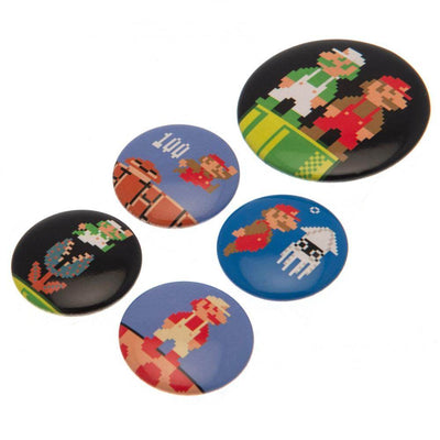 Super Mario Retro Button Badge Set - Gift Arch