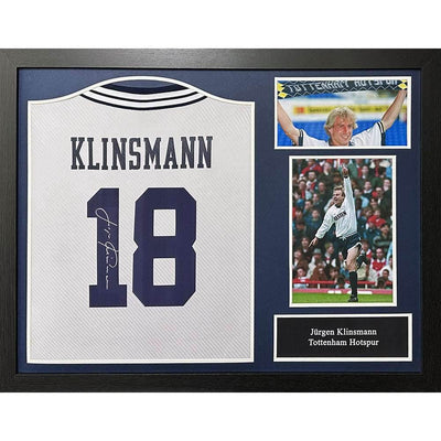Tottenham Hotspur FC 1994 Klinsmann Signed Shirt (Framed) - Gift Arch