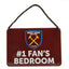 West Ham United FC Bedroom Sign No1 Fan - Gift Arch