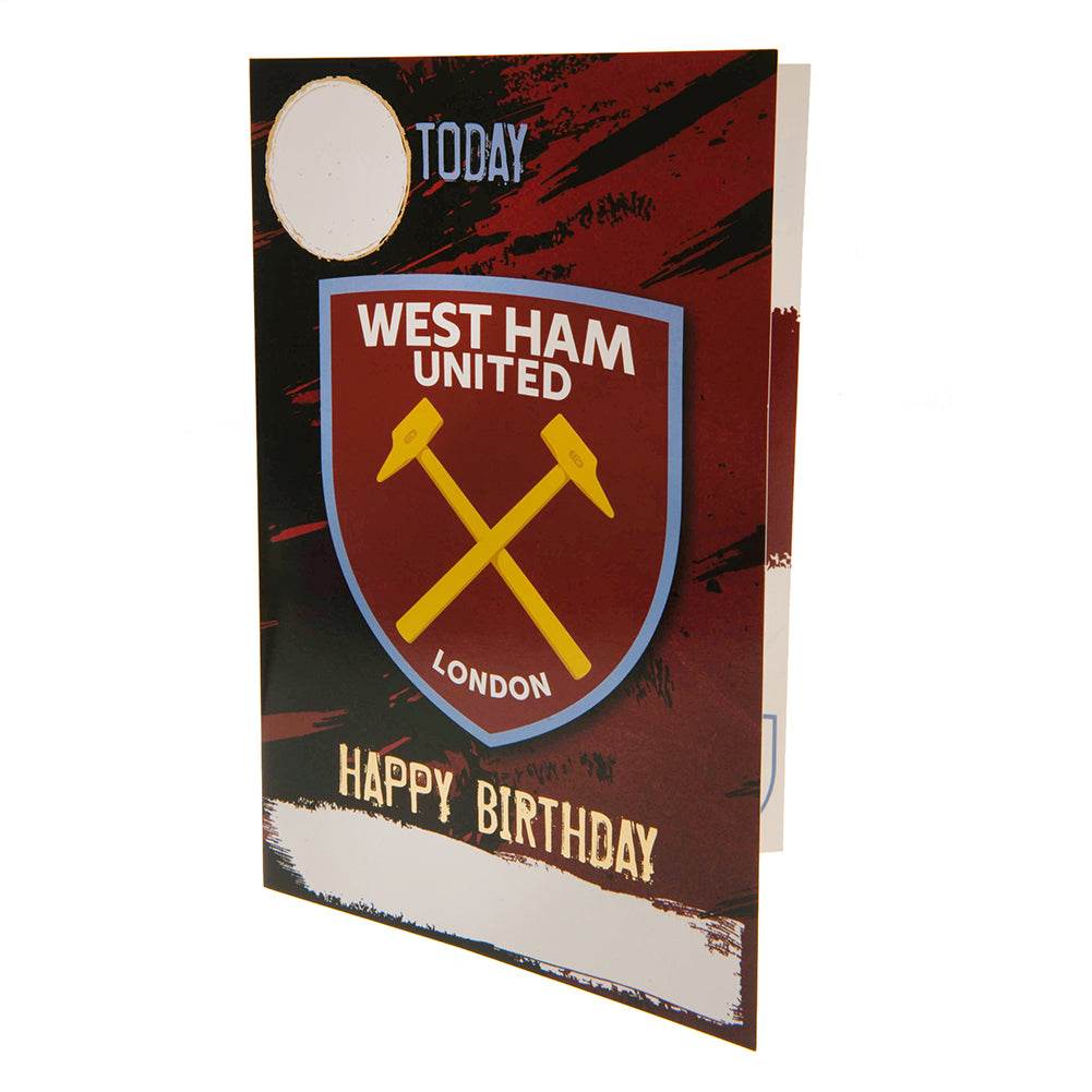 West Ham United FC Birthday Card With Stickers - Gift Arch