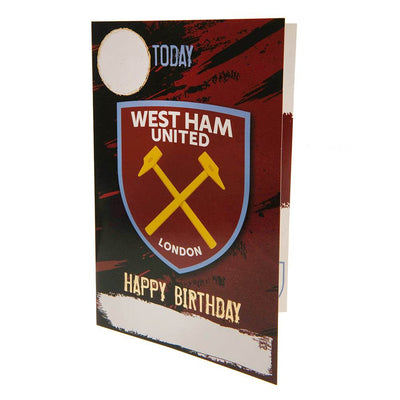 West Ham United FC Birthday Card With Stickers - Gift Arch