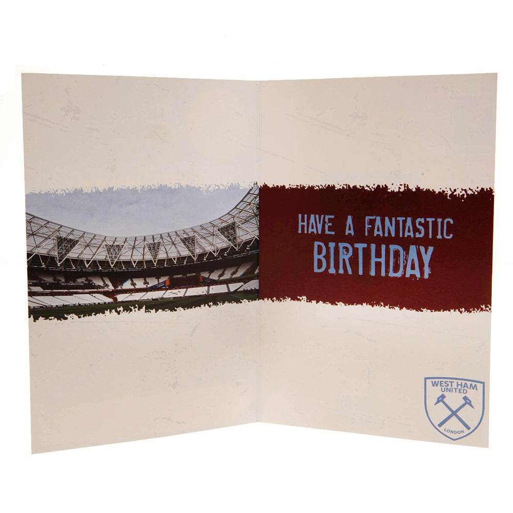 West Ham United FC Birthday Card With Stickers - Gift Arch