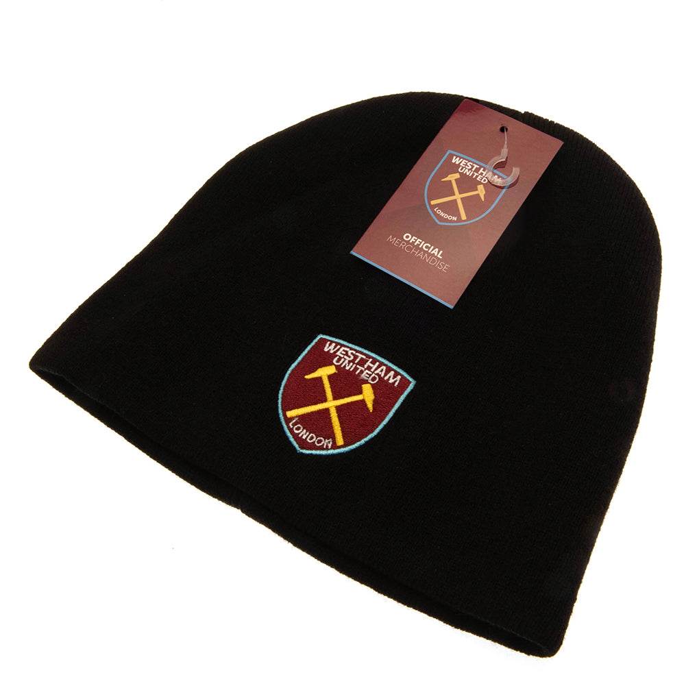 West Ham United FC Black Beanie - Gift Arch