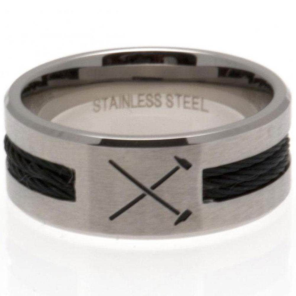 West Ham United FC Black Inlay Ring Large HM - Gift Arch