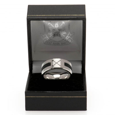 West Ham United FC Black Inlay Ring Large HM - Gift Arch