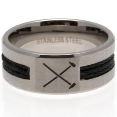West Ham United FC Black Inlay Ring Small HM - Gift Arch