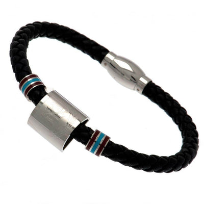 West Ham United FC Colour Ring Leather Bracelet - Gift Arch