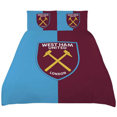 West Ham United FC Colour Split King Duvet Set - Gift Arch