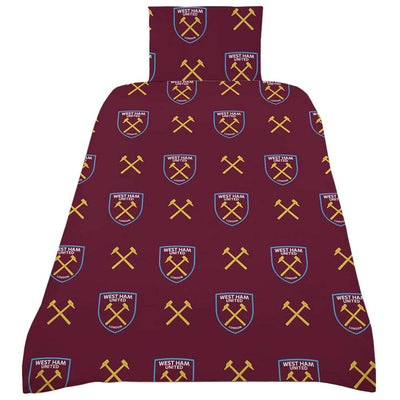 West Ham United FC Colour Split Single Duvet Set - Gift Arch
