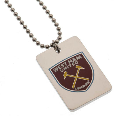West Ham United FC Enamel Crest Dog Tag & Chain - Gift Arch