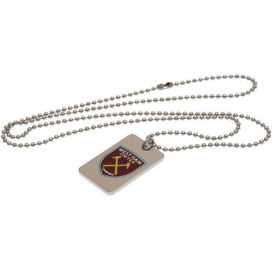 West Ham United FC Enamel Crest Dog Tag & Chain - Gift Arch