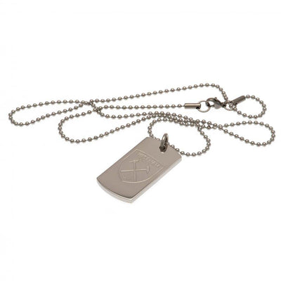 West Ham United FC Engraved Dog Tag & Chain - Gift Arch