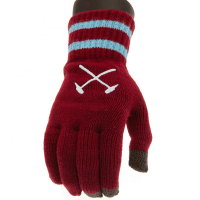 West Ham United FC Touchscreen Knitted Gloves Youths - Gift Arch