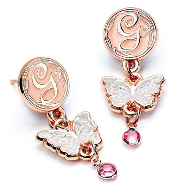 Wicked Rose Gold Plated Glinda Butterfly Drop Earrings - Gift Arch