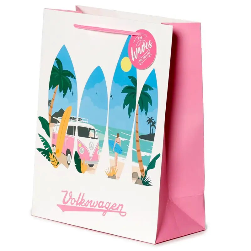 Volkswagen VW T1 Camper Bus Waves are Calling Gift Bag Large