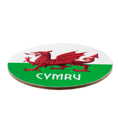 Welsh Dragon Wales (Cymru) Souvenir Porcelain Mug & Coaster Set - Gift Arch