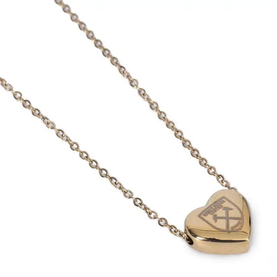 West Ham United FC Gold Plated Heart Necklace