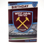 West Ham United FC Musical Birthday Card