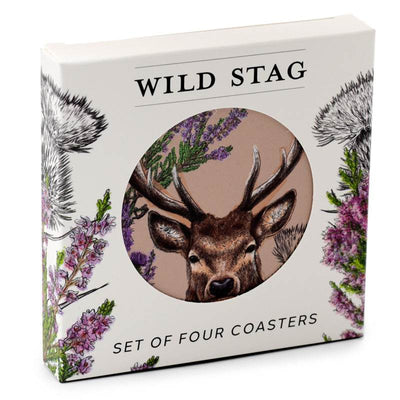 Wild Stag Set of 4 Cork Coasters - Gift Arch
