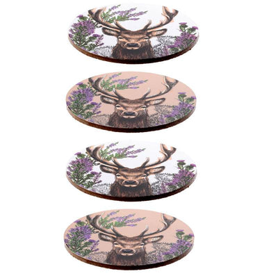 Wild Stag Set of 4 Cork Coasters - Gift Arch