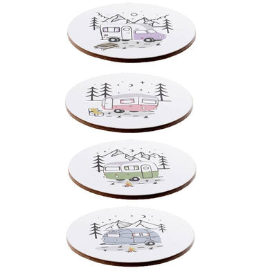 Wildwood Caravan Set of 4 Cork Coasters - Gift Arch