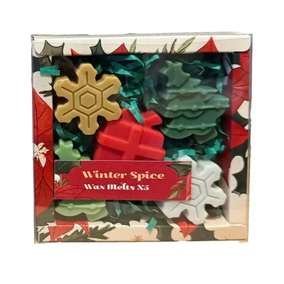 Winter Spice Christmas Botanicals Set of 5 Shaped Wax Melts - Christmas Gifts & Decorations