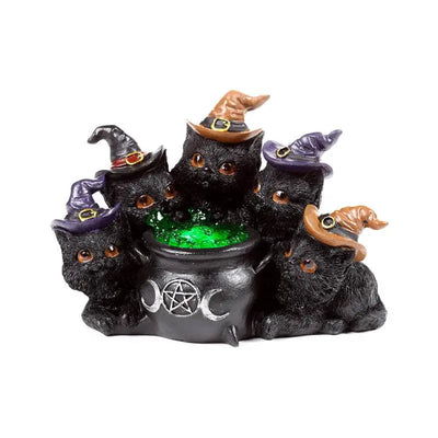 Witches Black Cat LED Bubbling Cauldron - Myth & Magic