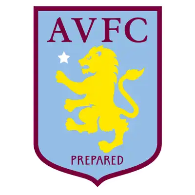 Yellow lion crest on maroon shield background with ’avfc’ and ’prepared’ text.